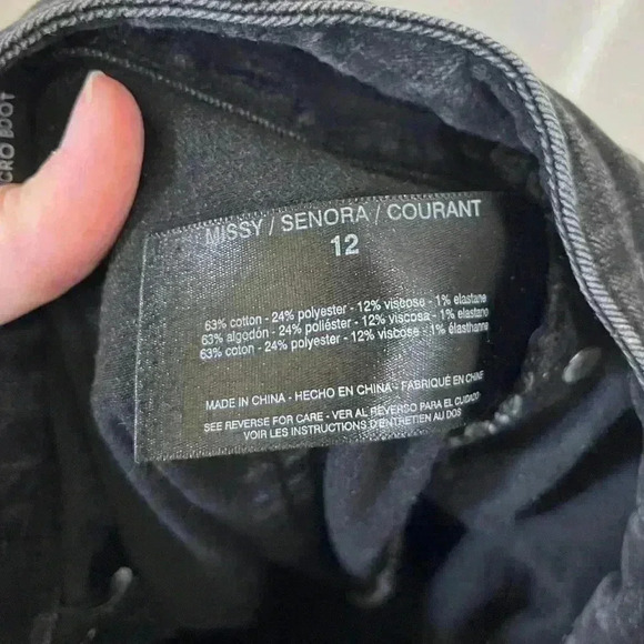 Nine West Delancey micro boot straight leg black denim size 12 - Picture 7 of 7